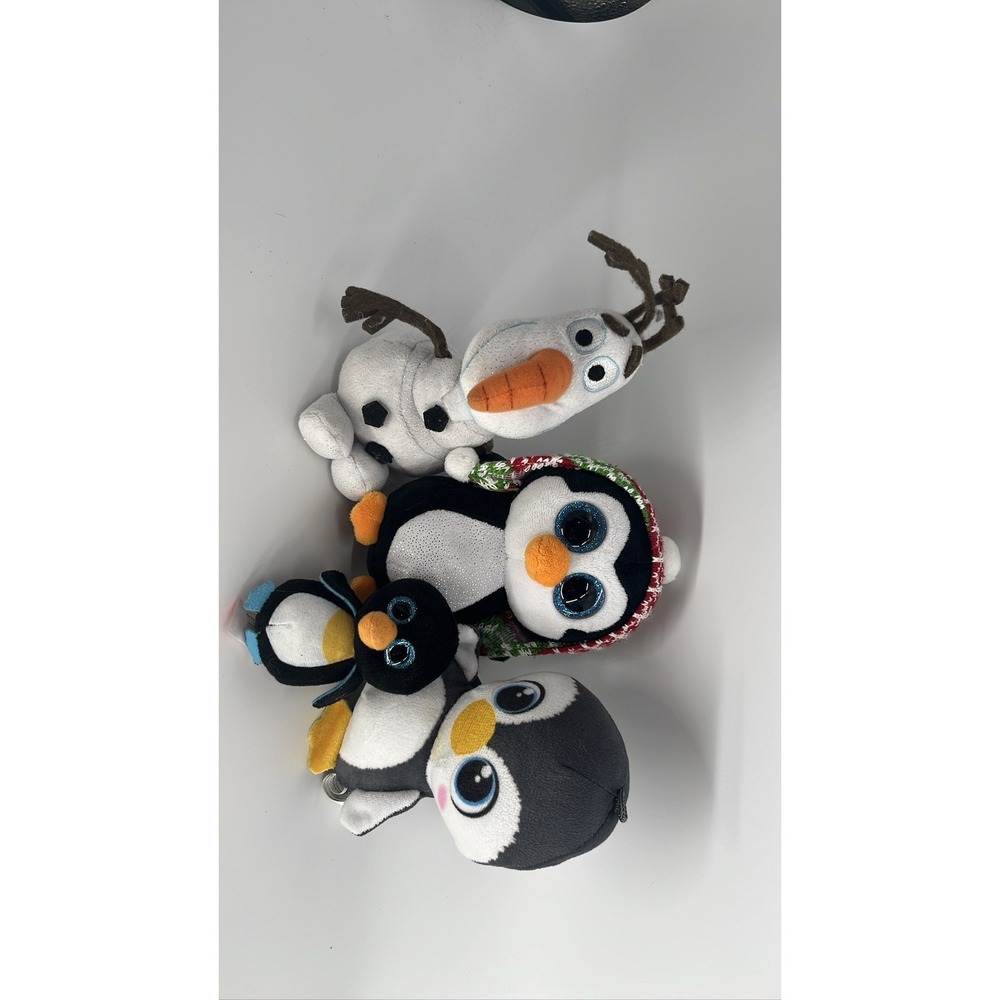 Ty Beanie Boos Penelope Penguin & Olaf Snowman Plush Set